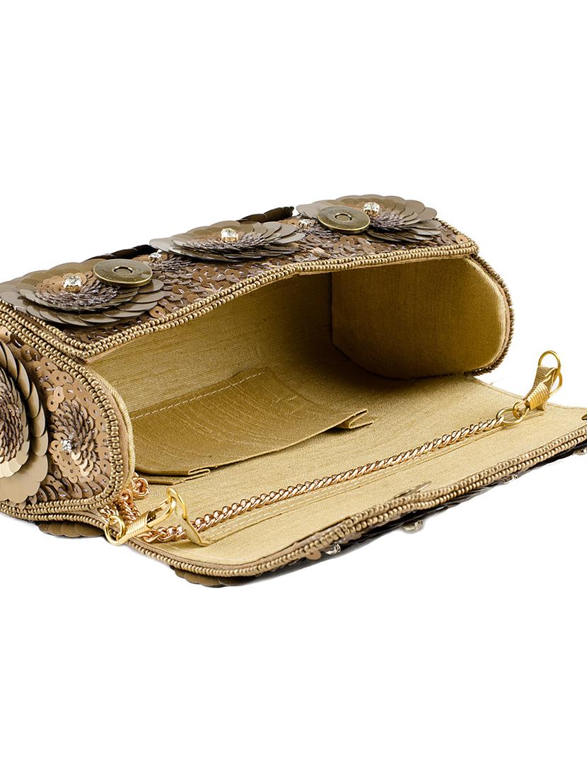 gold metal box clutch - 15227351 - Zoom Image - 3