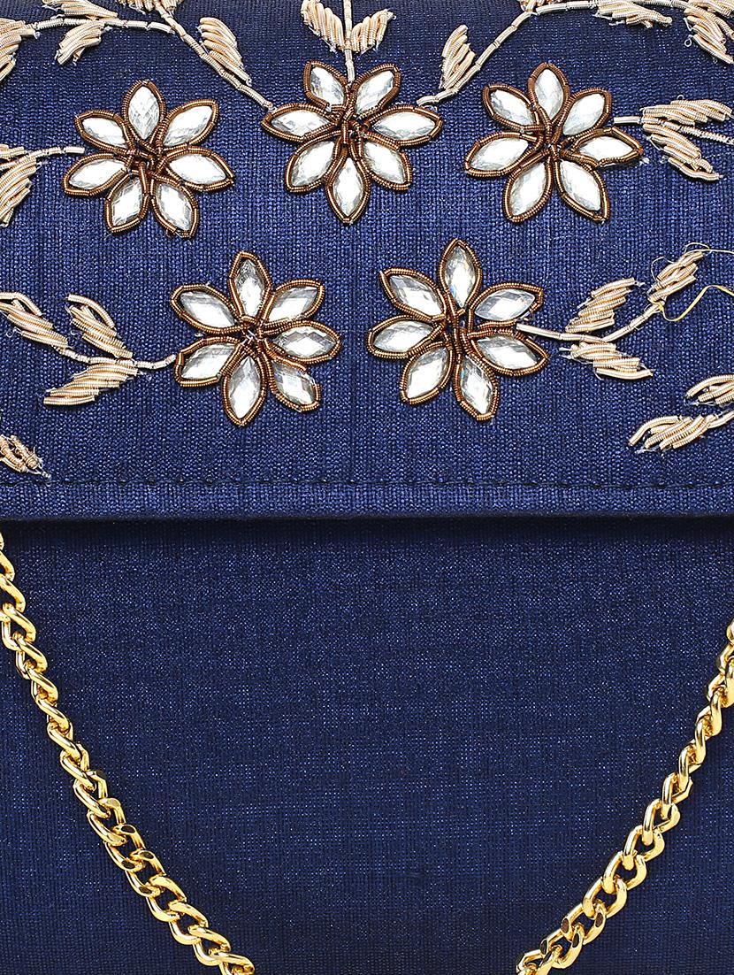 blue suede regular clutch - 15227366 - Zoom Image - 4