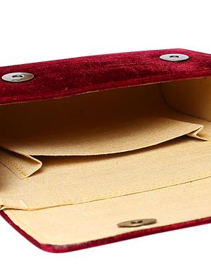 maroon suede fold over clutch - 15227367 - Standard Image - 3