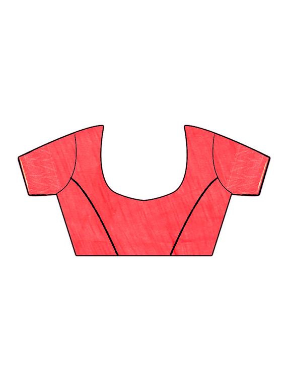 red bordered saree with blouse - 15227466 - Zoom Image - 3