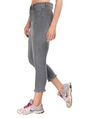 grey denim frayed jeans - 15227480 - Standard Image - 2