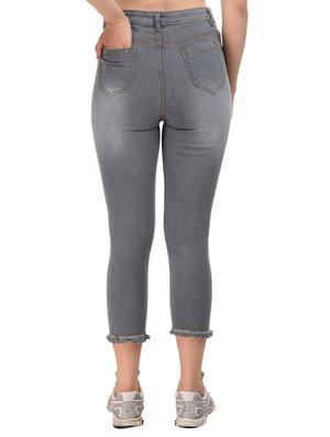 grey denim frayed jeans - 15227480 - Standard Image - 3