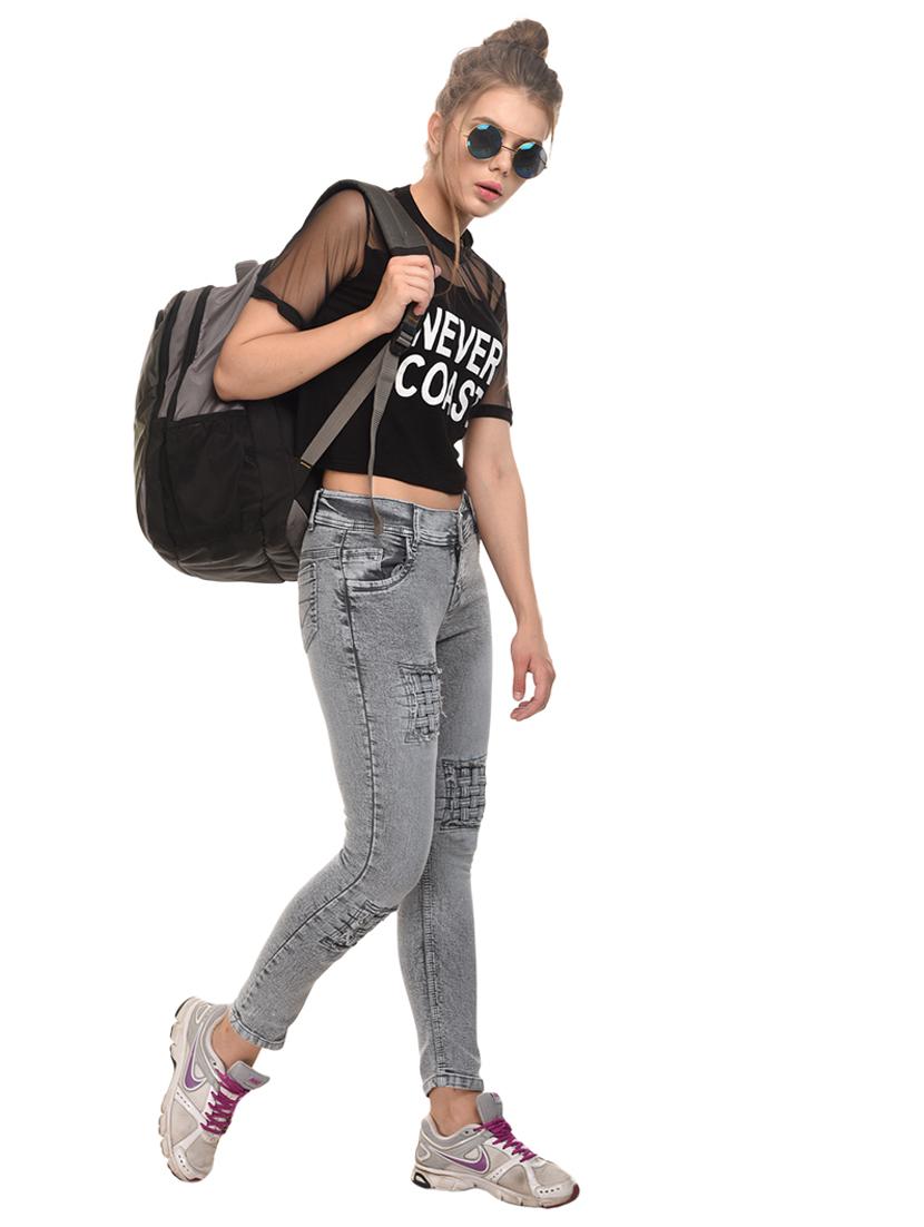 solid grey denim jeans - 15227485 - Zoom Image - 4