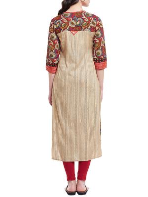 brown cotton layered kurta - 15227497 - Standard Image - 3