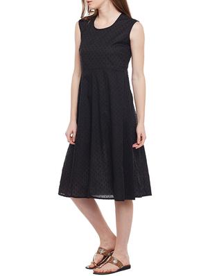 black cotton fusion kurta - 15227502 - Standard Image - 2