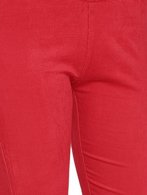 red solid cotton jeggings - 15227574 - Standard Image - 5