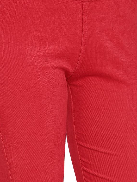 red solid cotton jeggings - 15227574 - Zoom Image - 5