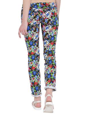 blue printed cotton jeggings - 15227575 - Standard Image - 3