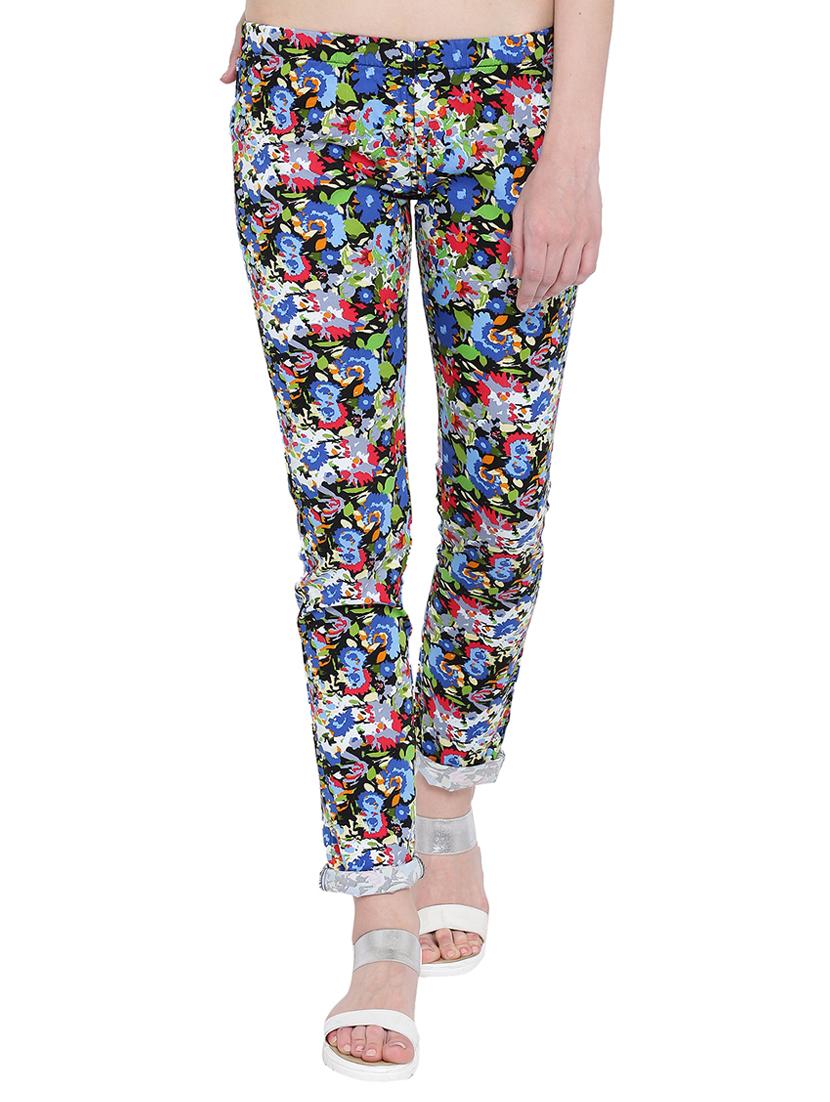 blue printed cotton jeggings - 15227575 - Zoom Image - 1