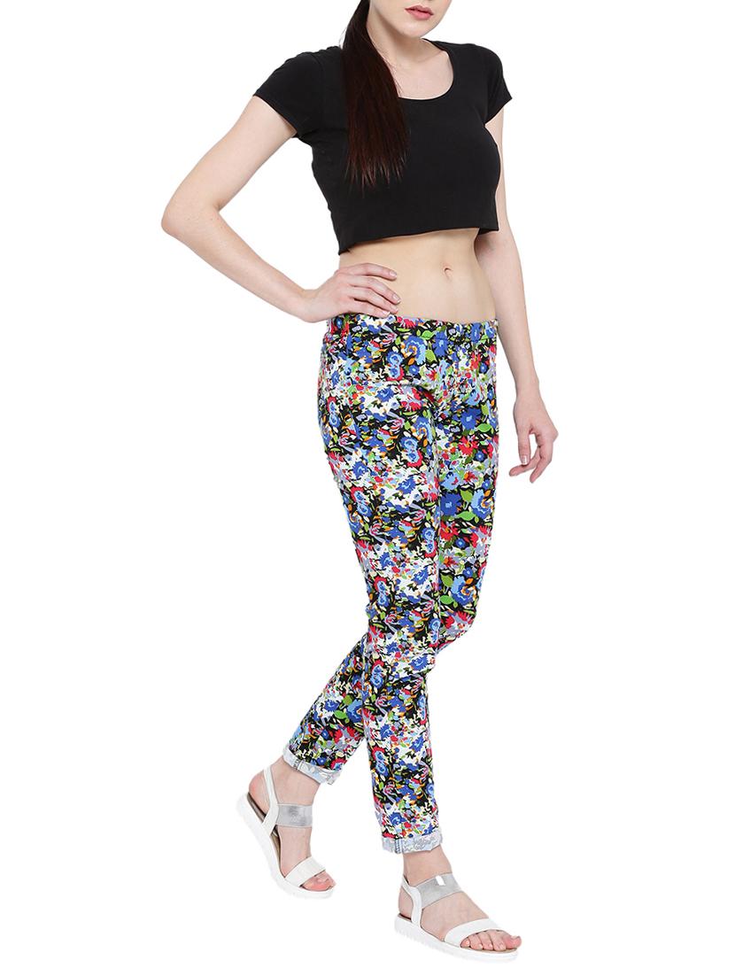 blue printed cotton jeggings - 15227575 - Zoom Image - 4