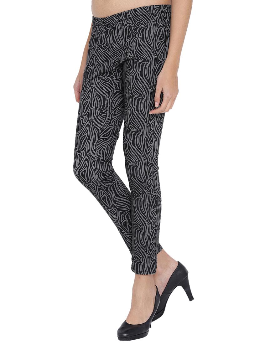 black animal print cotton jeggings - 15227578 - Zoom Image - 2