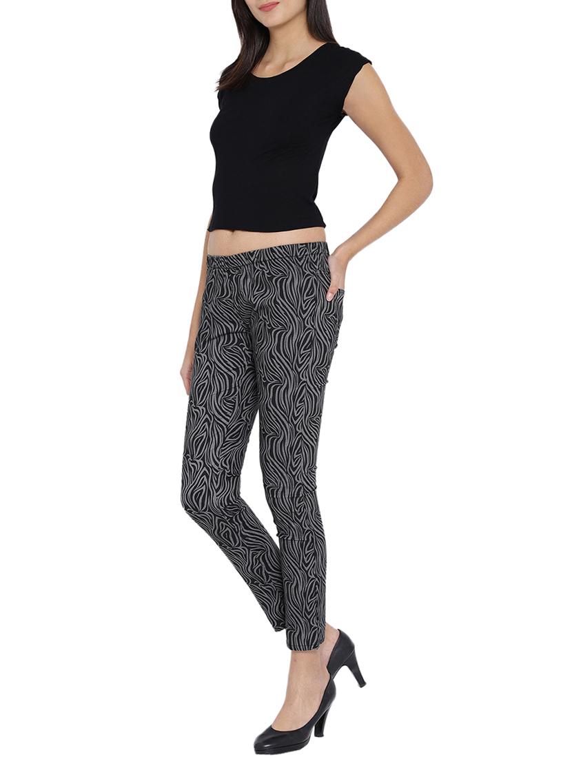 black animal print cotton jeggings - 15227578 - Zoom Image - 4