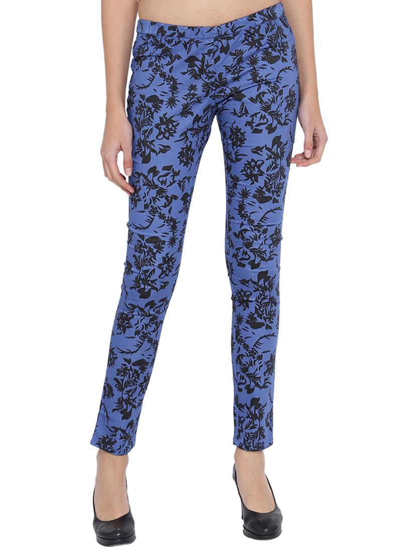 blue printed cotton jeggings - 15227582 - Zoom Image - 1