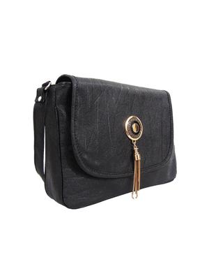 black leatherette (pu) regular sling bag - 15227600 - Standard Image - 4