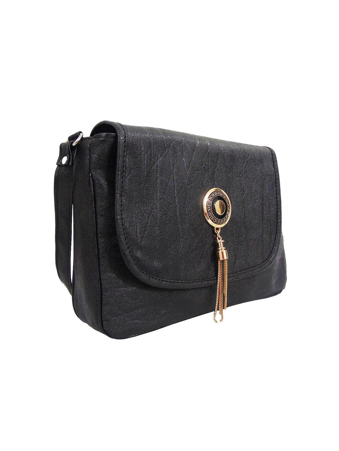 black leatherette (pu) regular sling bag - 15227600 - Zoom Image - 4