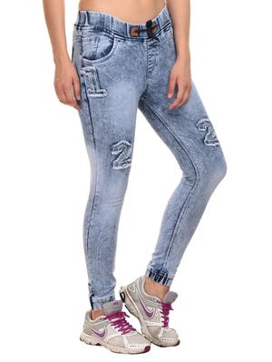 drawstring waist acid wash jeans - 15227616 - Standard Image - 2