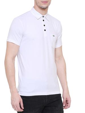 white cotton polo t-shirt - 15227704 - Standard Image - 2