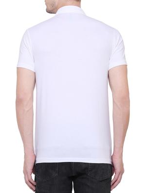 white cotton polo t-shirt - 15227704 - Standard Image - 3