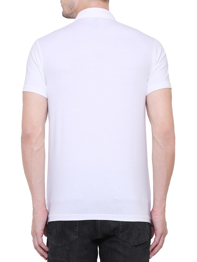 white cotton polo t-shirt - 15227704 - Zoom Image - 3
