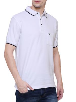 white cotton polo t-shirt - 15227748 - Standard Image - 2