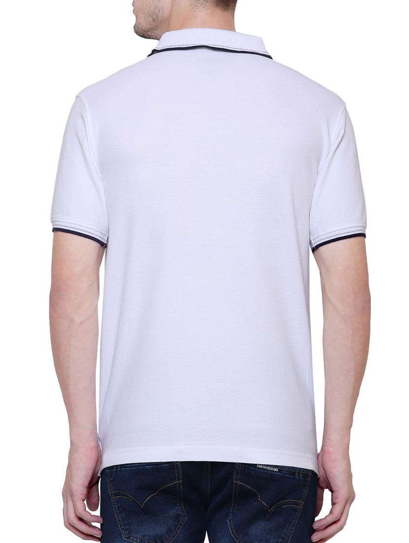 white cotton polo t-shirt - 15227748 - Zoom Image - 3