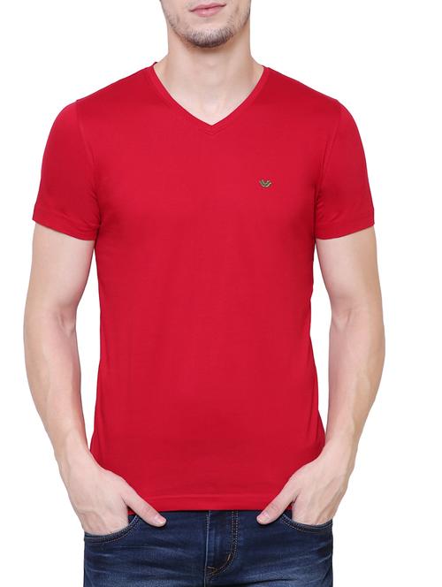 red cotton t-shirt - 15227752 - Standard Image - 1