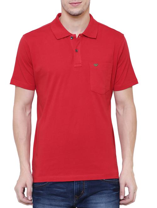 red cotton polo t-shirt - 15227760 - Standard Image - 1