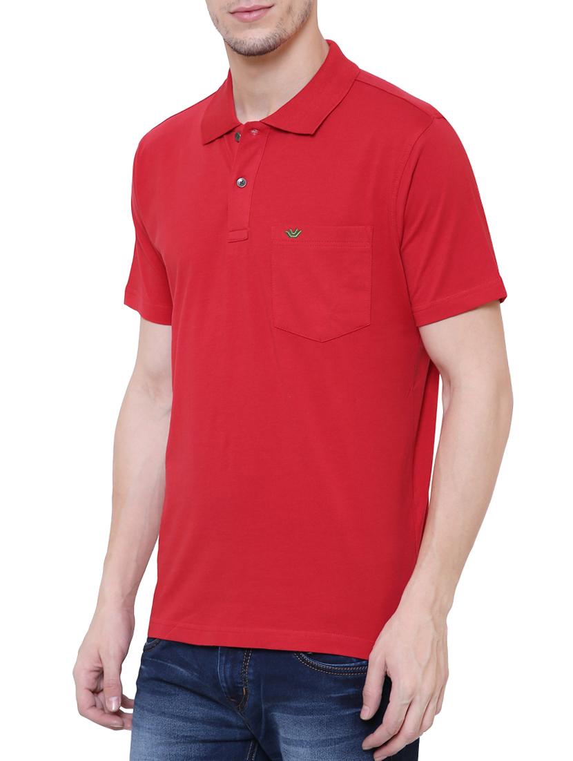 red cotton polo t-shirt - 15227760 - Zoom Image - 2