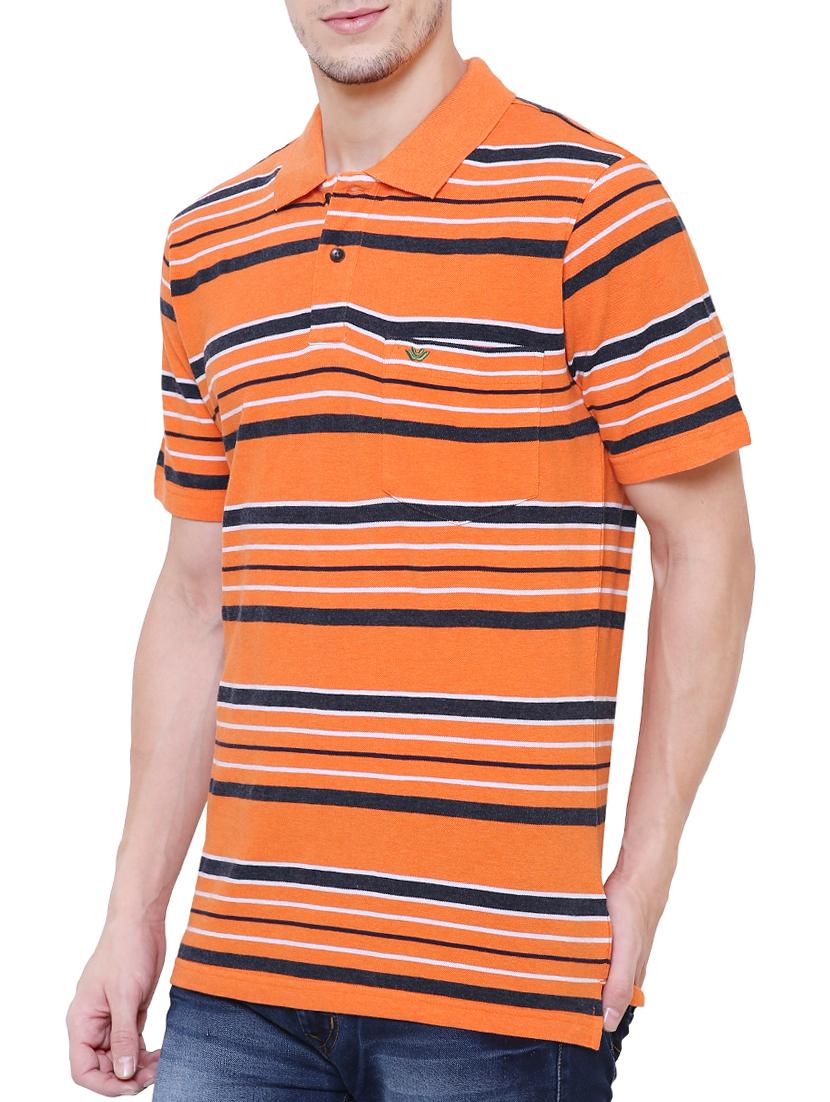 orange cotton polo t-shirt - 15227767 - Zoom Image - 2