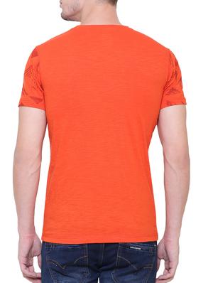 orange cotton front print t-shirt - 15227774 - Standard Image - 3