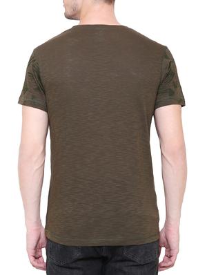 brown cotton front print t-shirt - 15227775 - Standard Image - 3