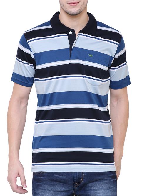 blue cotton polo t-shirt - 15227799 - Standard Image - 1