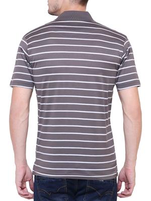 grey cotton polo t-shirt - 15227819 - Standard Image - 3