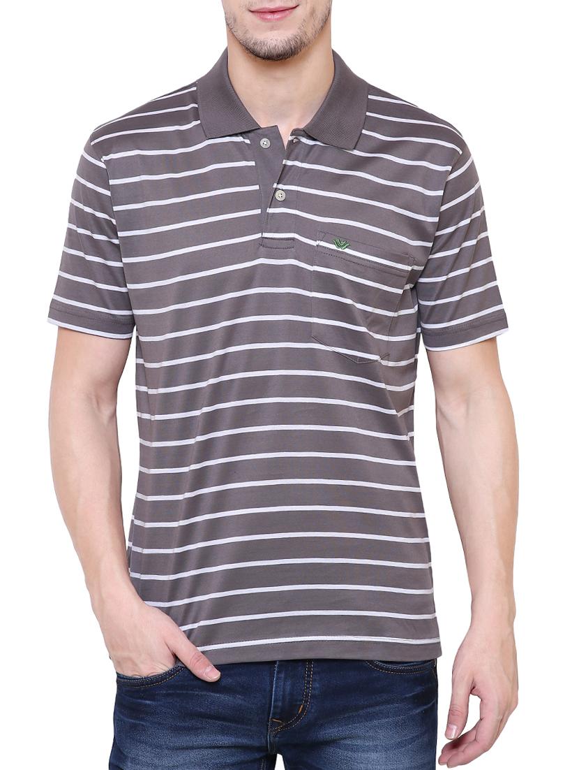 grey cotton polo t-shirt - 15227819 - Zoom Image - 1