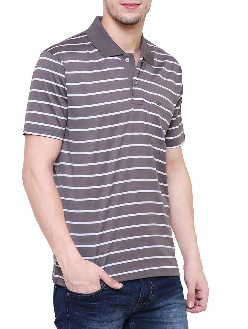 grey cotton polo t-shirt - 15227819 - Zoom Image - 2