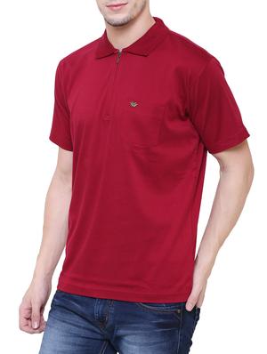red cotton polo t-shirt - 15227833 - Standard Image - 2