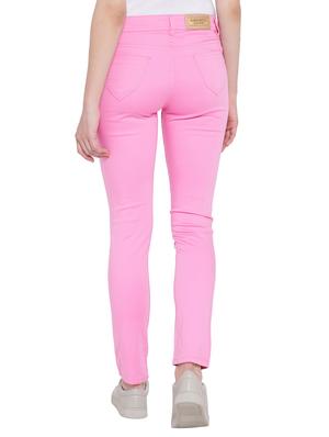 pink solid cotton chinos trouser - 15228075 - Standard Image - 3
