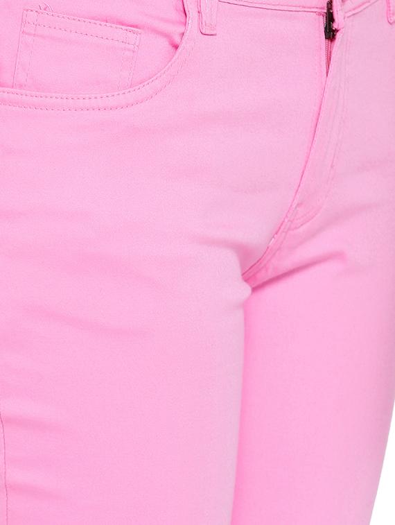 pink solid cotton chinos trouser - 15228075 - Zoom Image - 5