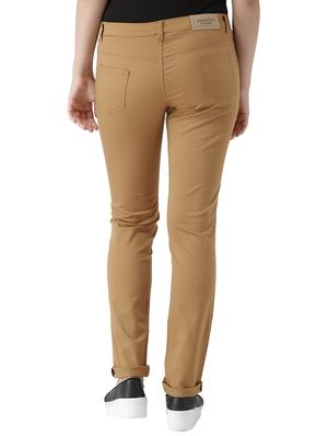 brown solid cotton chinos trouser - 15228079 - Standard Image - 3