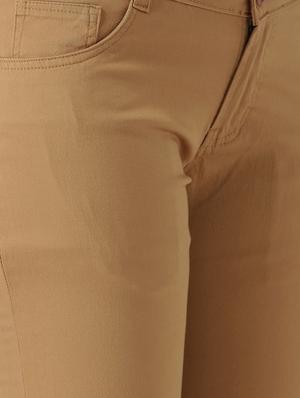 brown solid cotton chinos trouser - 15228079 - Standard Image - 5