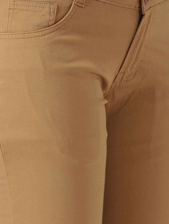 brown solid cotton chinos trouser - 15228079 - Zoom Image - 5