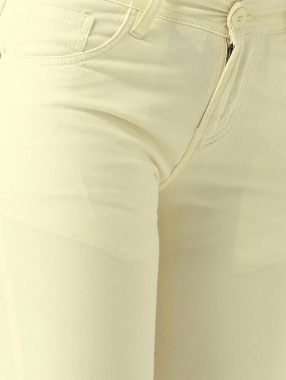 yellow solid cotton flat front trouser - 15228099 - Zoom Image - 5