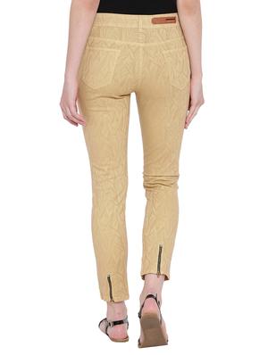 beige printed cotton chinos trouser - 15228101 - Standard Image - 3