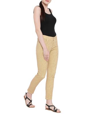 beige printed cotton chinos trouser - 15228101 - Standard Image - 4