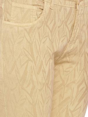 beige printed cotton chinos trouser - 15228101 - Standard Image - 5