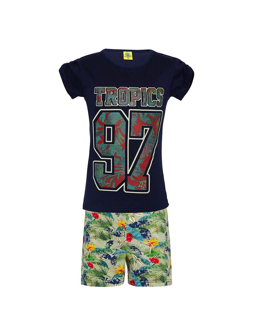 blue cotton shorts set - 15228158 - Zoom Image - 1