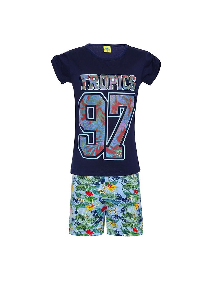 blue cotton shorts set - 15228159 - Zoom Image - 1