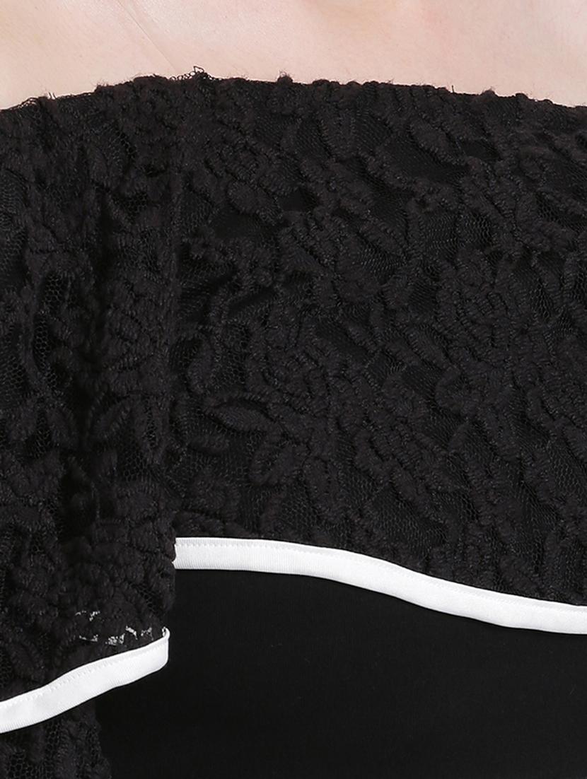 black cotton printed off shoulder dress - 15228164 - Zoom Image - 5