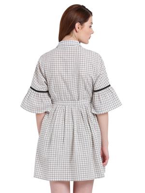 white cotton belted dress - 15228171 - Standard Image - 3