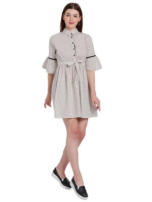 white cotton belted dress - 15228172 - Standard Image - 4
